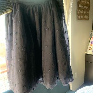 Navy blue, polka dot, tulle skirt with pockets!